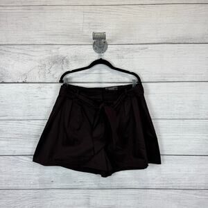 Bold Elements Plus Size Brown A-Line Belted Shorts Size 18